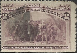 # 231c Used Landing Of Columbus Broken Hat