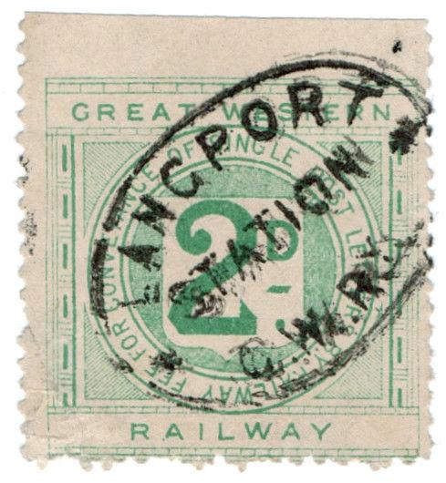 (I.B) Great Western Railway : Letter Stamp 2d (Langport Station)