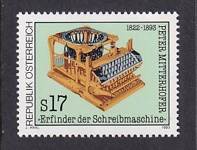 Austria    #1591    MNH   1993   typewriter