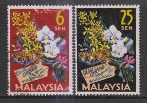 Malaysia 1963 Sc 4-5 Orchid Conference Used