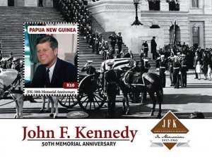 Papua New Guinea 2013 - John F. Kennedy - Souvenir Stamp Sheet Scott #1684 - MNH