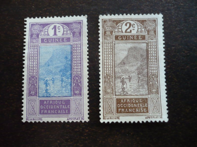 Stamps - French Guinea - Scott# 63-64 - Mint Hinged Partial Set of 2 Stamps