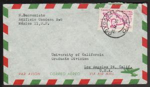 Mexico to Los Angeles CA 1950 Airmail cover 