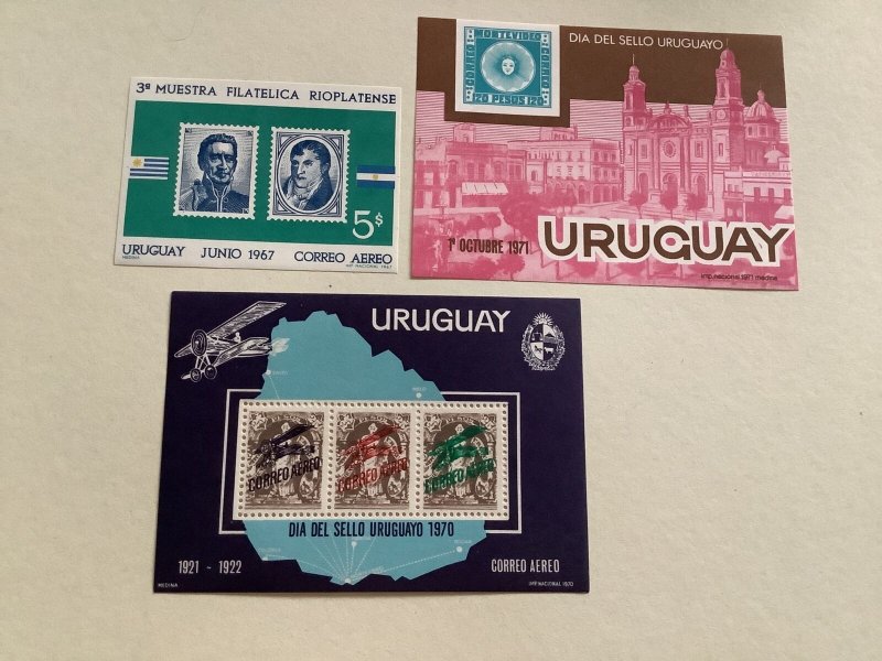 Uruguay 1967 1970 1971 3 mint never hinged stamp sheets R48949 