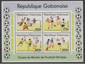 Gabon 1990 M/S Bl. Mi. A65 FIFA World Cup Italy Soccer