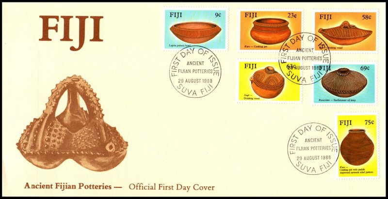 Fiji 585-590 Pottery U/A FDC