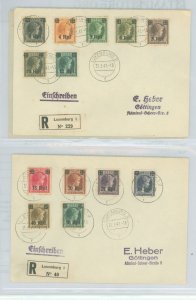 Luxembourg N17-32 1941 Royalty; complete set on 3 registered covers