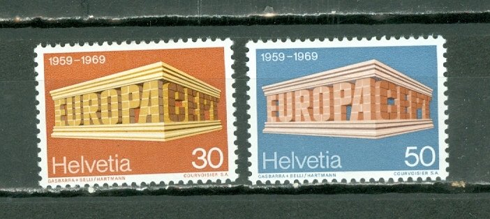 SWITZERLAND 1969 EUROPA #500-501 SET MNH...$1.85