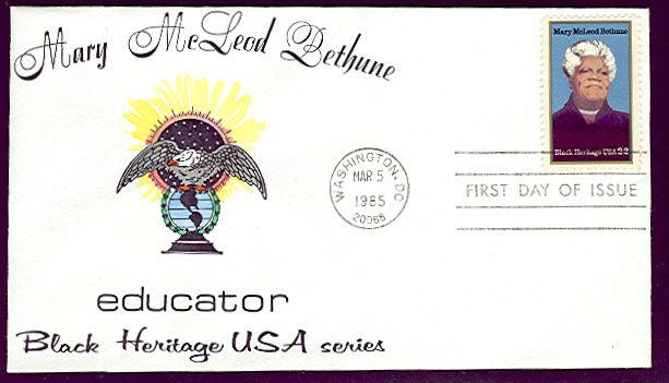 US #2137 Bethune FDC handpainted Hudek cachet