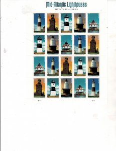 Mid-Atlantic Lighthouses Forever US Postage Sheet #5621-25 VF MNH