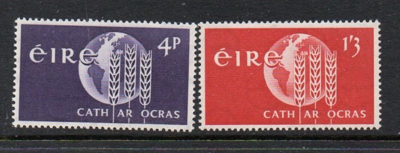 Ireland Sc 186-187 1963 Freedom from  Hunger stamp set mint NH