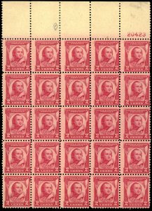US Sc 690 MH/MNH BLOCK of 25 w/Plate# - 1931 2¢- Gen. Casimir Pulaski - See Desc