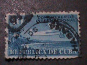 CUBA-1931 SC# C5 ST1134-PLANE OVER HAVANA COAST -VF-USED-LAST ONE-HARD TO FIND