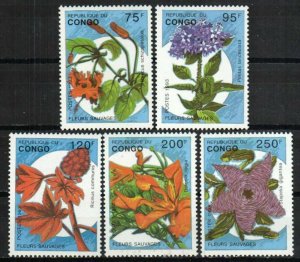 Congo, Peoples Republic Stamp 1016-1020  - Wild Flowers