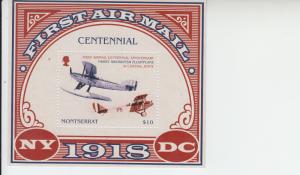 2018 Montserrat Centenary of Airmail SS   (Scott 1411) MNH