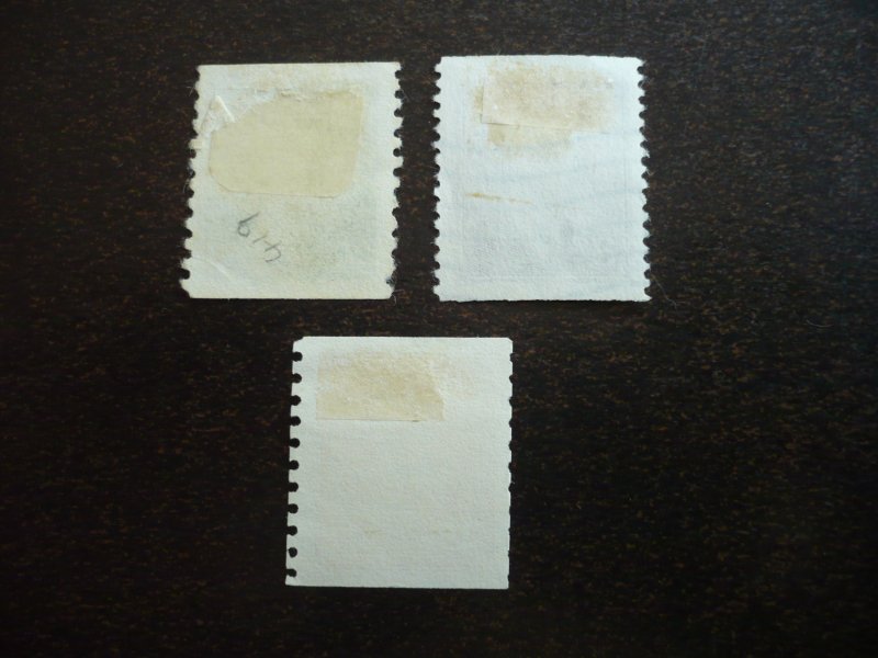 Stamps - Canada - Scott# 297,299,310 - Used Part Set of 3 Coil Stamps