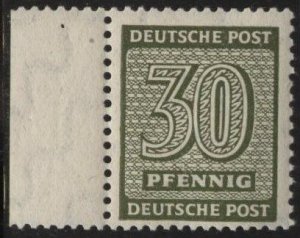 Germany (West Saxony) 14N10 (mnh) 30pf numeral, olive grn (1945)