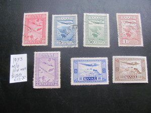 GREECE  1933 HI# MNH REST USED SC C15-20 SET  VF/XF $120 (160)