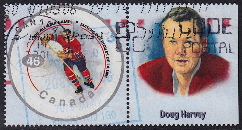 Canada - 2000 - Scott #1838d - used - Sport Hockey Doug Harvey Montreal