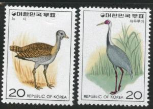 Korea Scott 1015-1016 MNH** 1976  Feb 20 Bird stamps CV$3