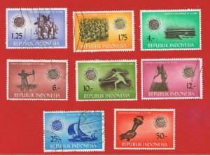 Indonesia #608-615 VF used  Games   Free S/H