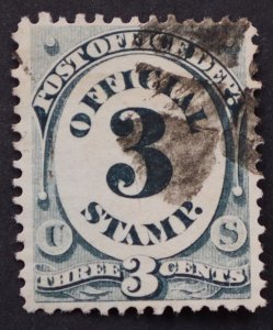 U.S. Used #O49 3c Post Office Official, XF. Fancy Cancel. A Gem!