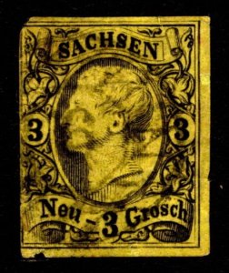 1855, Germany Saxony, 3Gr, Used, Sc 12
