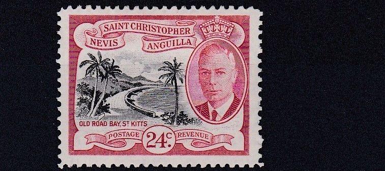 ST KITTS  1952      S G 101   24C  BLACK & RED    MH   NO2