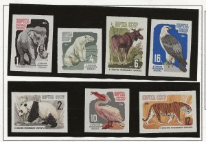 Russia 1964 Moscow Zoo sg.3000-6 IMPERFORATE  set of 7 MNH