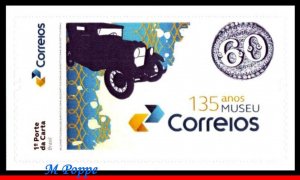 24-51 BRAZIL 2024 POST OFFICE MUSEUM, 135 YEARS, OLD CAR, STAMP ON STAMP, MNH