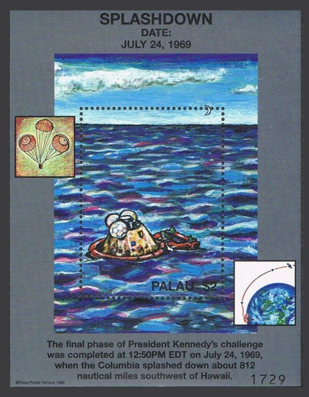 Palau 517 af,518-521 sheets, MNH. Apollo 11, 30th Ann. 1999.