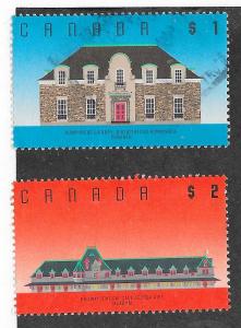 Canada #1181-1182  $1 & $2 Buildings  (U&MNG) CV $4.60