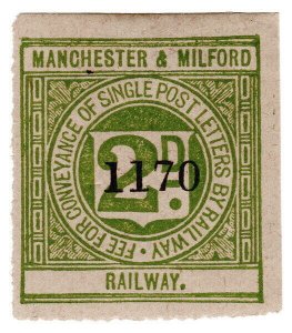 (I.B) Manchester & Milford Railway : Letter Stamp 2d 