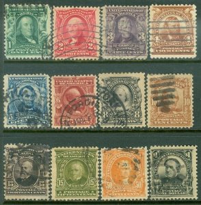 EDW1949SELL : USA 1902-3 Scott #300-11 F-VF, Used. Scarce. Sound. Catalog $168.