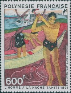 French Polynesia 1983 Sc#C198,SG392 600f Gaugin The Axeman MNG