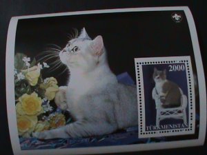 TURKMENISTAN- LOVELY CATS-MNH MINI S/S VERY FINE WE SHIP TO WORLDWIDE.