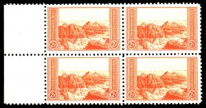 U.S. #741 MINT BLOCK OG NH