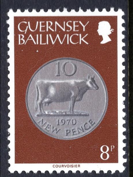 Guernsey 180 Coin on Stamp MNH VF