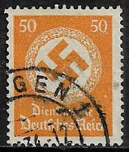 Germany #O91 Used Stamp - Official - Swastika