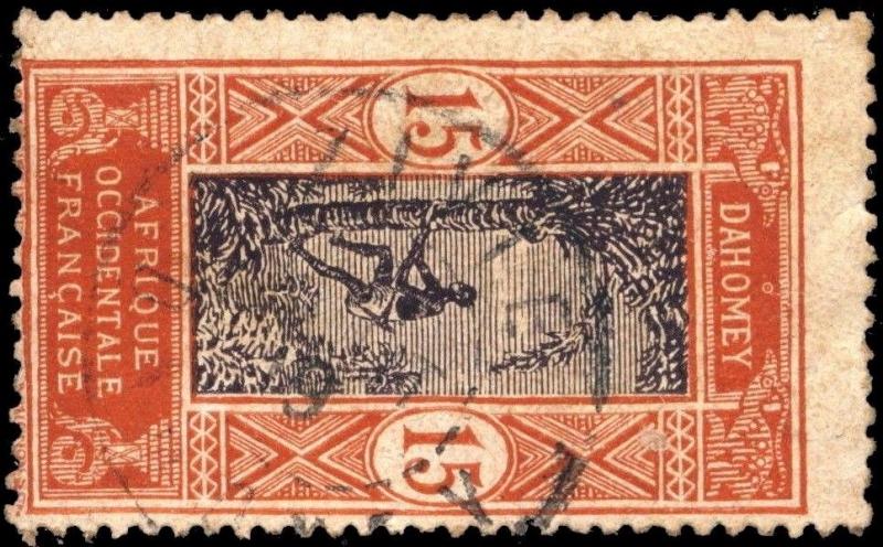 DAHOMEY - 1919 - CAD DOUBLE CERCLE ZIVIÉ / DAHOMEY SUR N°48