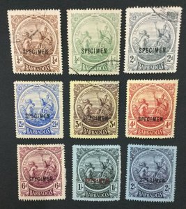 MOMEN: BARBADOS SG #181s/190s SPECIMEN LOT #191727-742