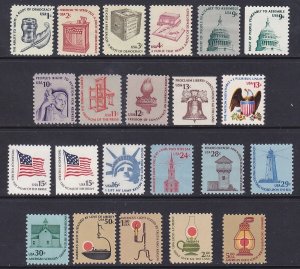 US 1581-1612 AMERICANA SERIES COMPLETE SET OF 22 MINT NH