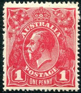 AUSTRALIA-1919 1d Carmine Sg 50 MOUNTED MINT V27634