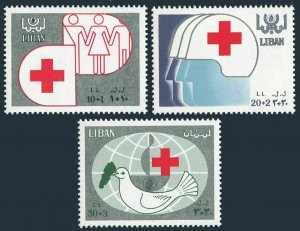 Lebanon B19-B21,MNH.Michel 1336-1338. Red Cross 1988.Dove.