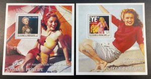 St. Thomas & Prince #1455-58 Mint Never Hinged Marilyn Monroe 2 sheets, 2 S/S