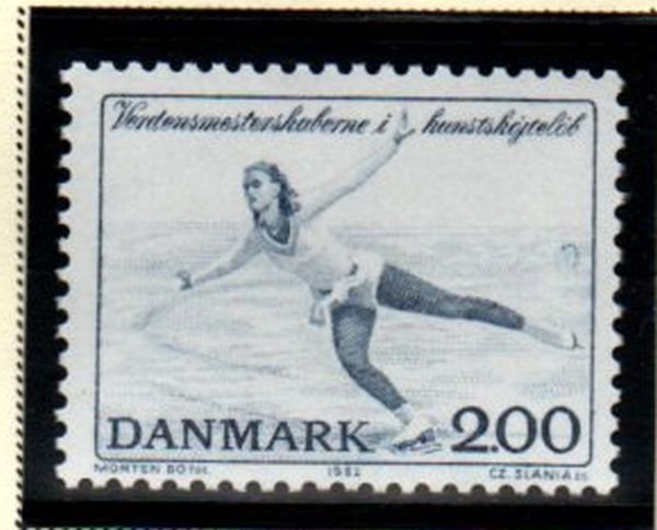 Denmark Sc 721 1982 Figure Skating Championships stamp mint NH