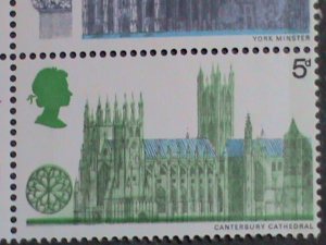 ​LIECHTENSTEIN STAMP-1969-SC#589-2 VIEW OF BRITISH CATHEDRALS MNH BLOCK OF-4