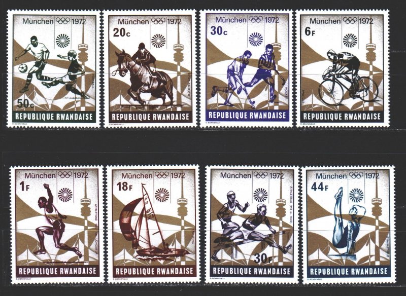 Rwanda. 1972. 521-28. Munich Summer Olympics. MNH.