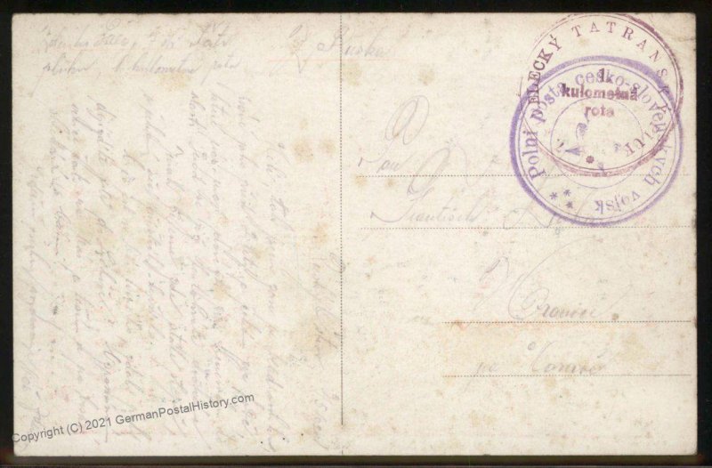 Czech Legion Siberia Russia Feldpost Polni Posta Tatransky 99408