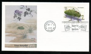 US 3351p Insects & Spiders, True Katydid UA Fleetwood cachet FDC